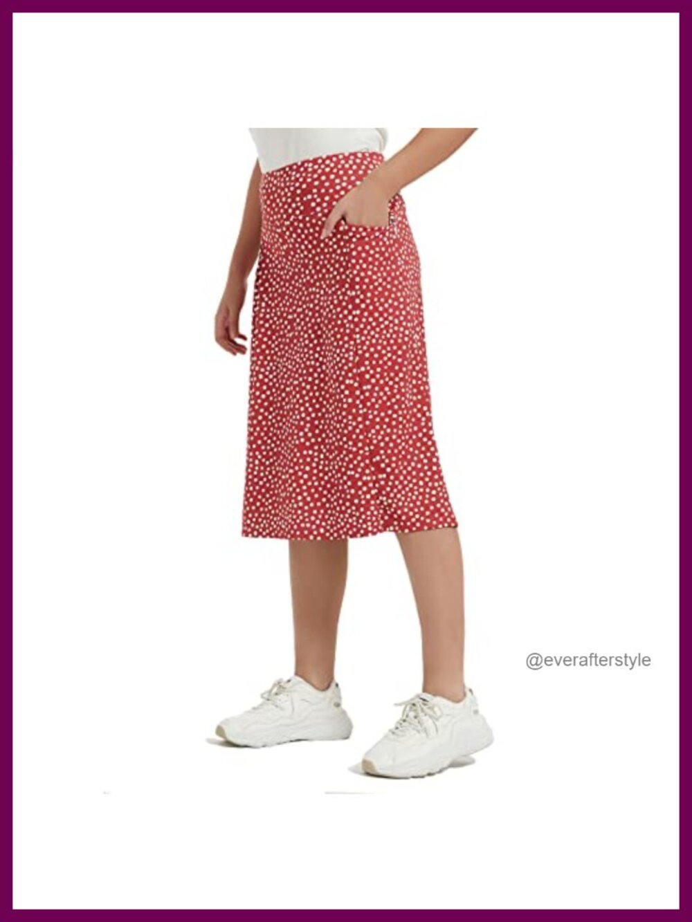 Women's 28" Knee Length Athletic Skort with 3 Pockets Midi Skirt